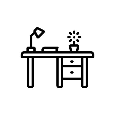 Masa için siyah çizgi simgesi 