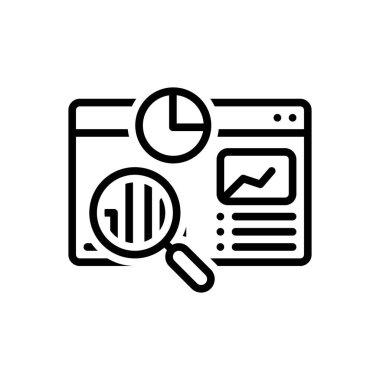 Analiz için siyah çizgi simgesi 