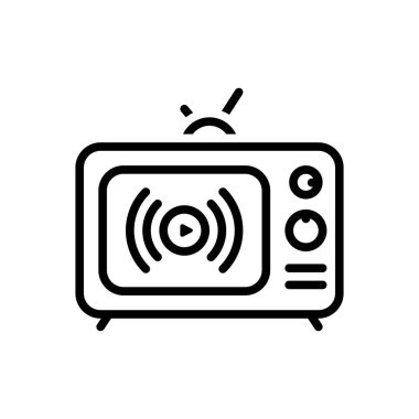 Yayın için siyah çizgi simgesi 