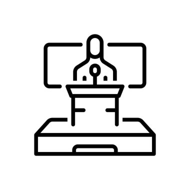 Makine için siyah çizgi simgesi 