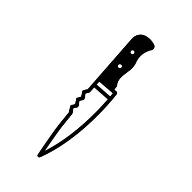 Black solid icon for knife  clipart