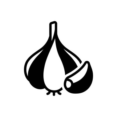 Sarımsak için siyah katı simge