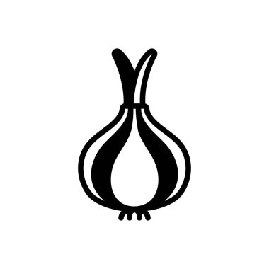 Soğan için siyah katı simge 