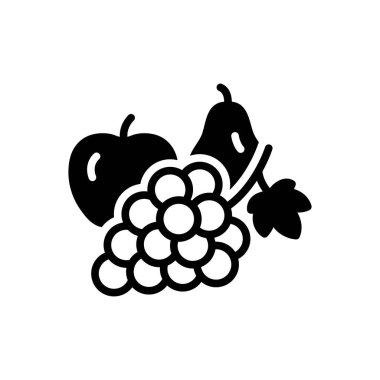 Meyveler için siyah katı simge 