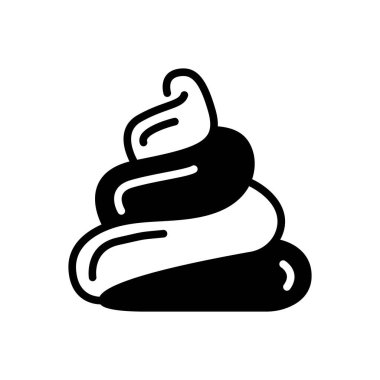 Black solid icon for poop  clipart