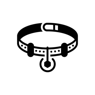 Köpek tasması için siyah katı simge