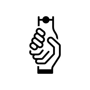 Black solid icon for help  clipart