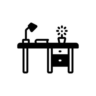Masa için siyah katı simge 