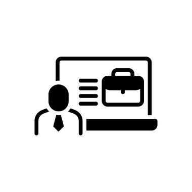 İş için siyah katı simge