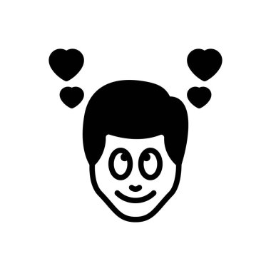 Black solid icon for grateful  clipart