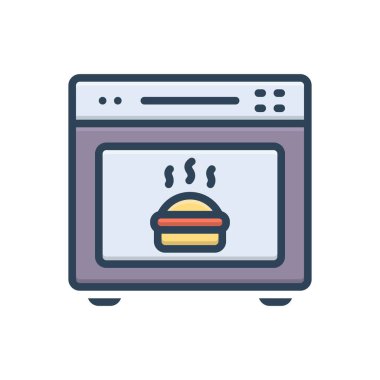 Fırın için renk illüstrasyon simgesi 