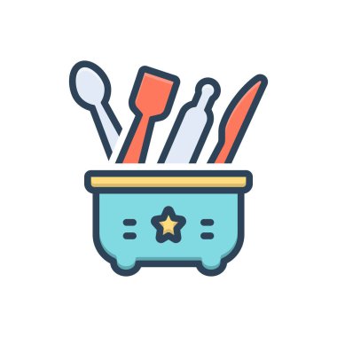 Kalıplar için renk illüstrasyon simgesi 