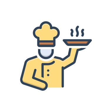 Color illustration icon for chef  clipart