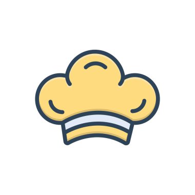 Şef şapkası için renk illüstrasyon simgesi