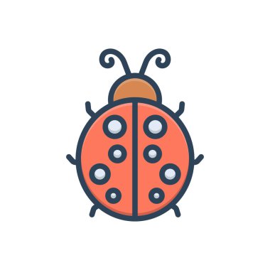 Uğur böceği için renk illüstrasyon simgesi 