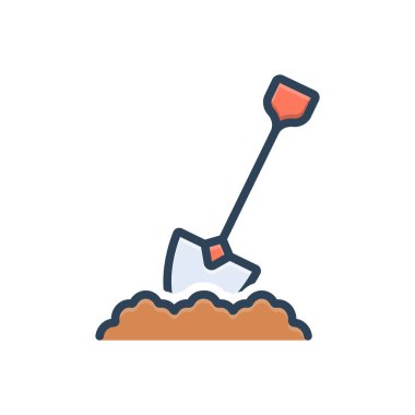 Kürek için renk illüstrasyon simgesi 