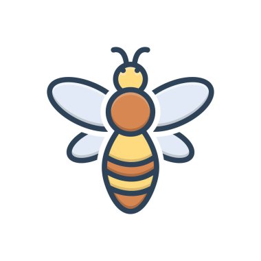 Arı için renk illüstrasyon simgesi 