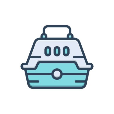 Hayvan taşıyıcısı için renk illüstrasyon simgesi