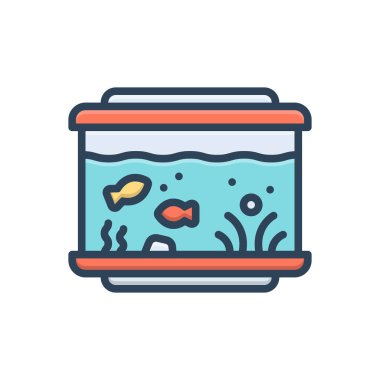 Akvaryum için renk resimleme simgesi 
