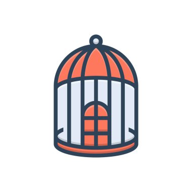 Kuş kafesi için renk resimleme simgesi