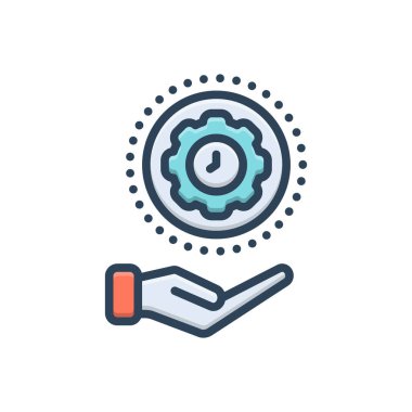 Yönetim için renk illüstrasyon simgesi