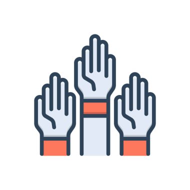 Katılım için renk illüstrasyon simgesi 