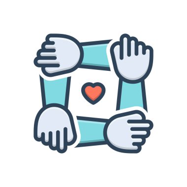 Birlik için renk illüstrasyon simgesi 