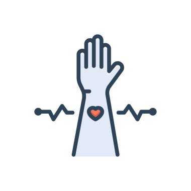 Nabız için renk illüstrasyon simgesi 