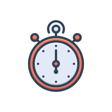 Kronometre için renk illüstrasyon simgesi 