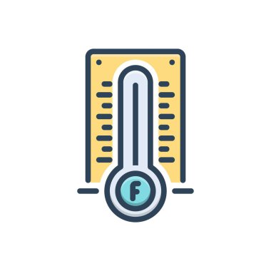 Fahrenheit için renk illüstrasyon simgesi 