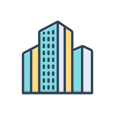 Ofis için renk illüstrasyon simgesi 