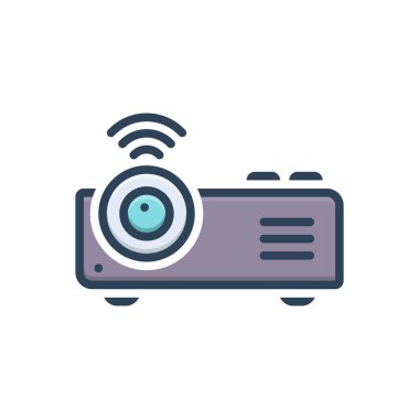 Projektör için renk illüstrasyon simgesi 