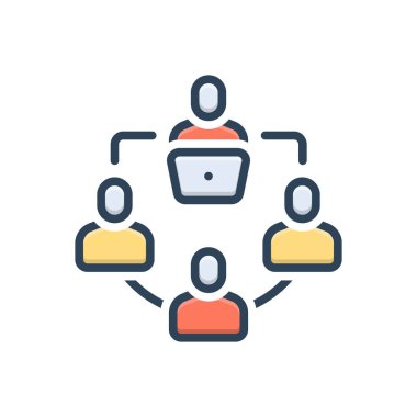 Örgüt için renk illüstrasyon simgesi 