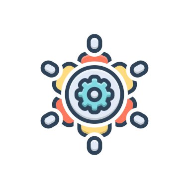 Takım çalışması için renk illüstrasyon simgesi
