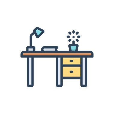 Masa için renk illüstrasyon simgesi 