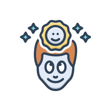 İyimser için renk illüstrasyon simgesi 