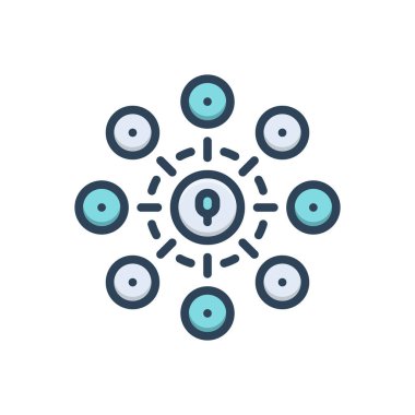 Ağ oluşturma için renk illüstrasyon simgesi 