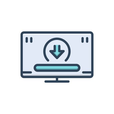 İndirme için renk illüstrasyon simgesi 