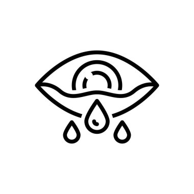 Black line icon for cry  clipart