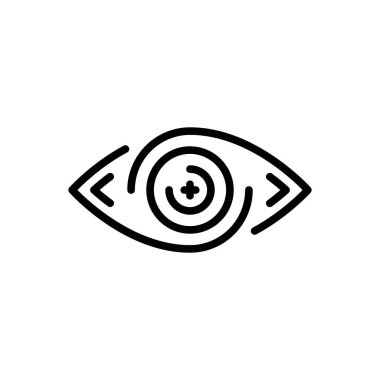 Göz bakımı için siyah çizgi simgesi