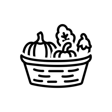 Black line icon for organic market clipart