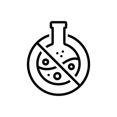 Kimyasal madde içermeyen siyah çizgi simgesi