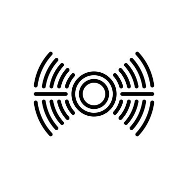 Black line icon for soundwave  clipart