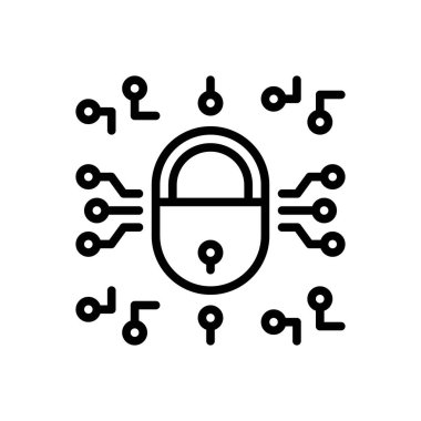 Şifreleme için siyah çizgi simgesi 