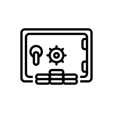 Black line icon for pos proof of stake clipart