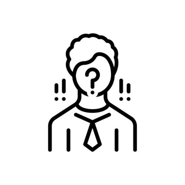 Black line icon for anonymity  clipart