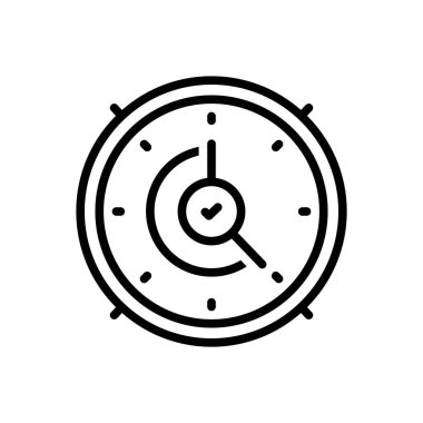 Saat doğrulaması için siyah çizgi simgesi