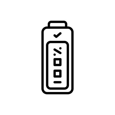 Tam şarj için siyah çizgi simgesi