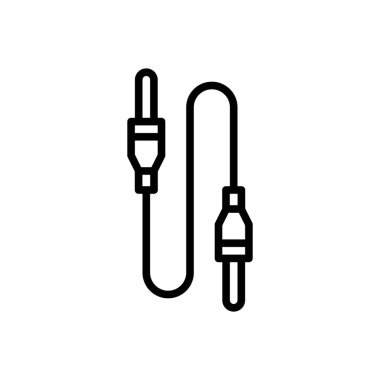 Kablo için siyah çizgi simgesi 