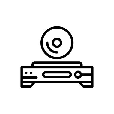 CD oynatıcı için siyah satır simgesi